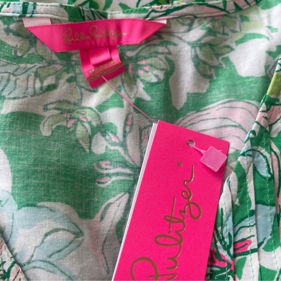 LILY PULITZER FLORAL PLEATED LONG SLEEVE DRESS! Adorable! S/0 - Picture 5 of 7